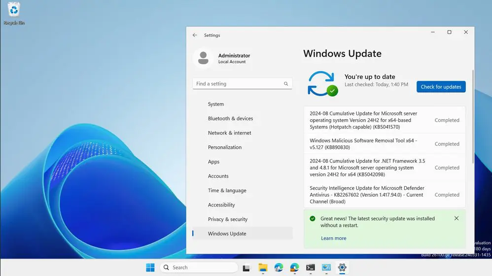 La mise à jour sans redémarrage pour Windows Server coûte 1,5 dollar par cœur