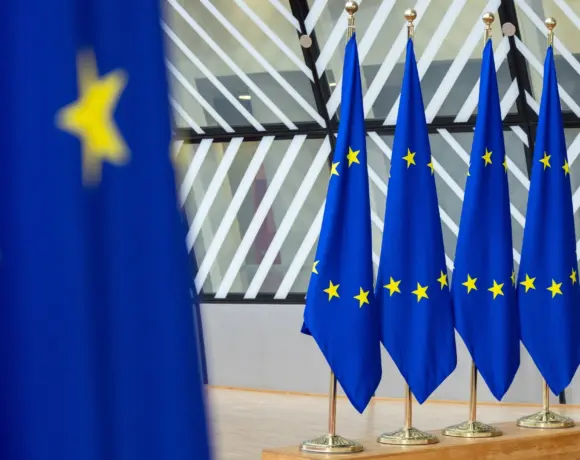 European,Flags,At,The,European,Council,,Brussels