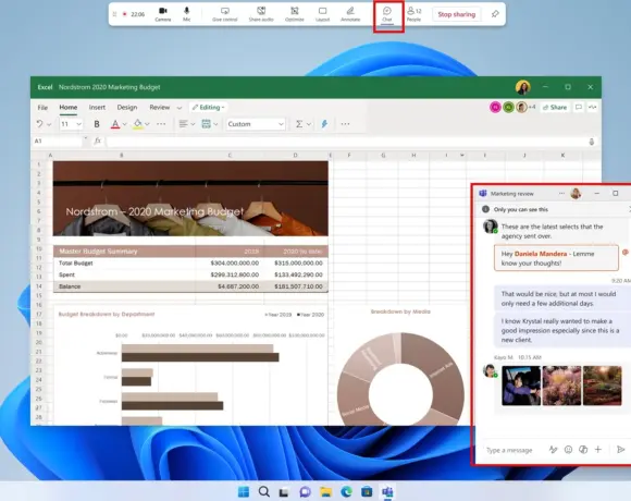 Microsoft Teams chatvenster