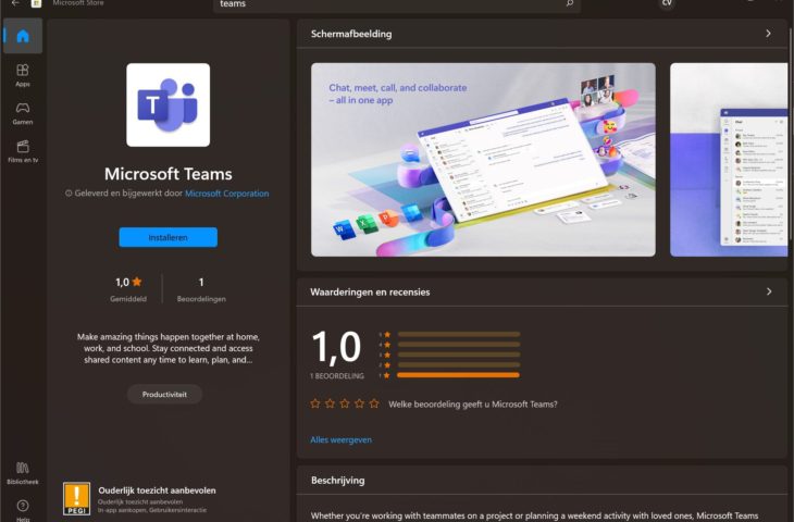 Microsoft Teams Windows Store